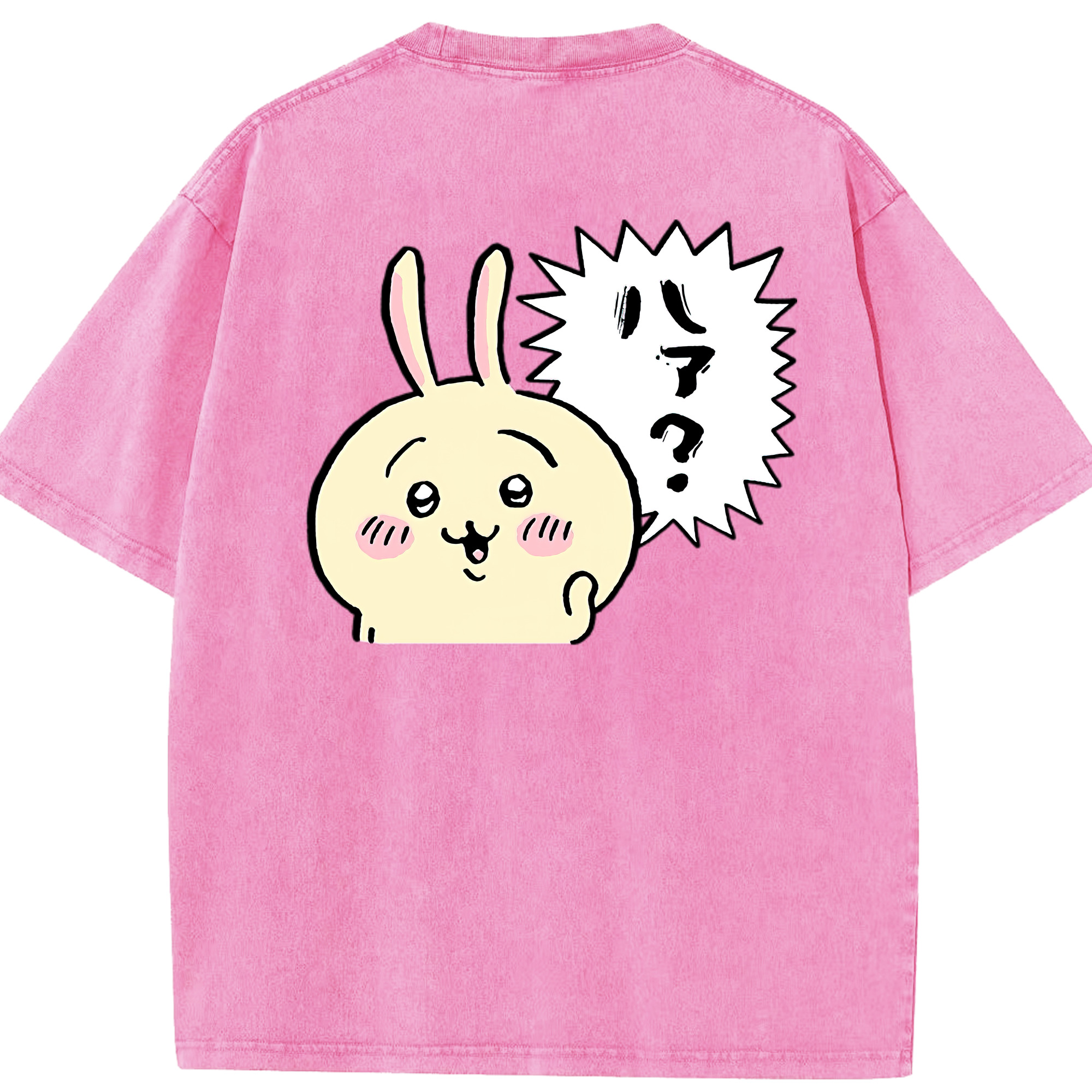 （画像用） ちいかわ うさぎ Chii-kawa usagi 綿100% ヴィンテージ風 半袖Tシャツ（背面プリント）
